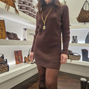 Kikisix abito in maglia VITTORIA manica raglan, moro e nero