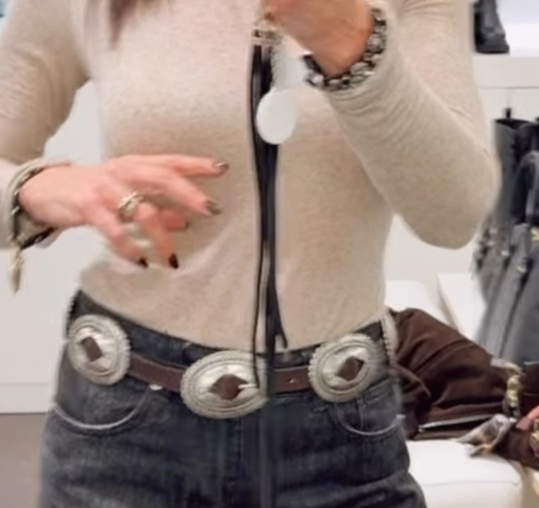 Alberto Luti cintura con maxi borchie color argento