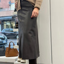 Gonna in ecopelle  color moro