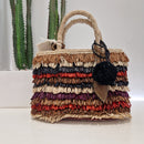 Afar borsa intrecciata a mano KEISHA dimensione piccola multirighe