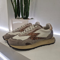 Moa sneakers modello running fulmine glitter bronzo