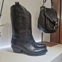 Stivale MIAMI stile texano nero tacco 4cm