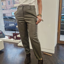 KIKISIX pantalone in ecopelle verde