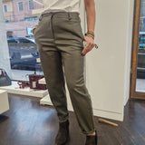 KIKISIX pantalone in ecopelle verde