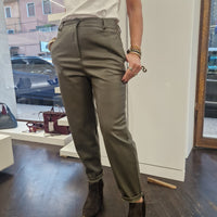KIKISIX pantalone in ecopelle verde
