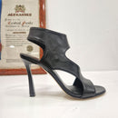 Isabelle Paris sandalo in pelle nera Tacco 9 cm