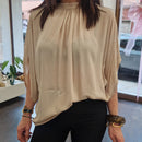 Kikisix camicia AGATA con fiocco color beige