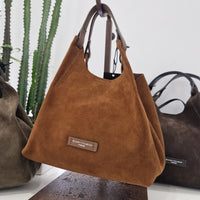 Gianni Chiarini borsa linea DUA formato medio pellame scamosciato