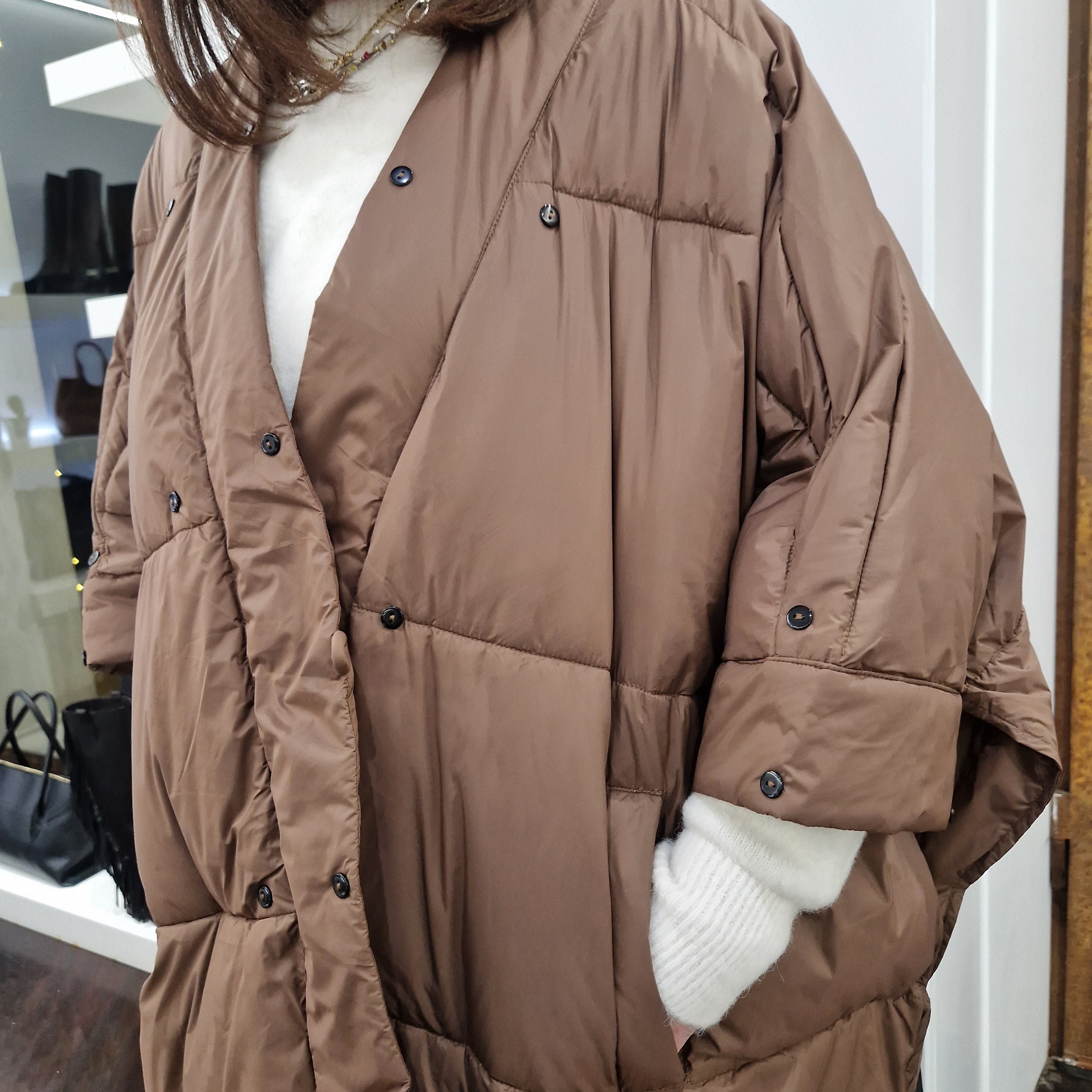 Mantella PIUMINO con bordo ecopelliccia