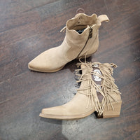 METISSE stivaletto texano SUEDE beige tacco 50