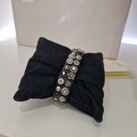 Campomaggi bracciale nero SATURNO 2  con borchie argento