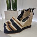 Palomitas sandalo in canvas  zeppa corda