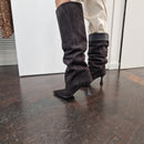 Isabelle Paris stivale tomaia suede grigio scuro