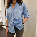 KIKISIX Camicia OVERSIZE CELESTE