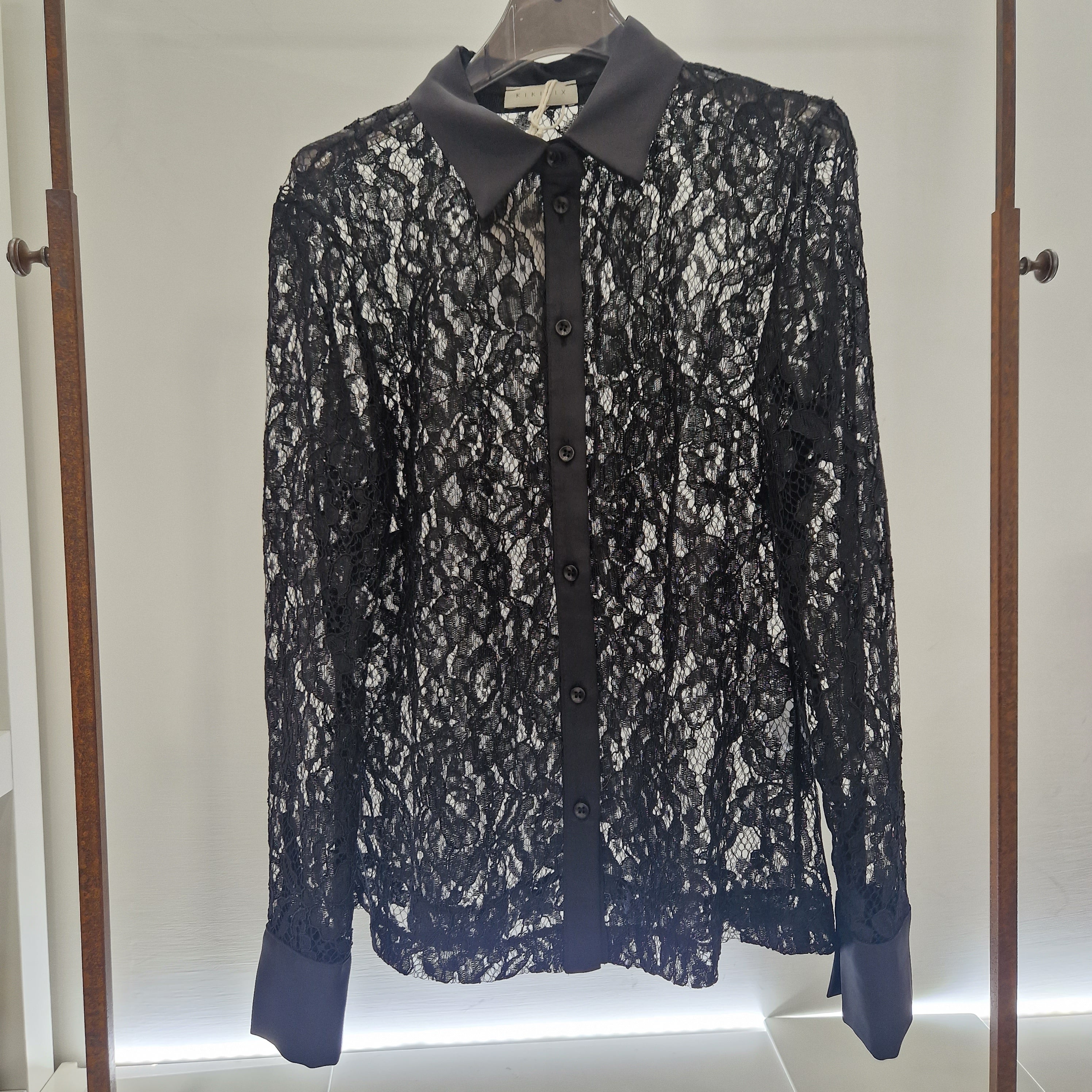 Kikisix camicia in pizzo nera