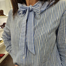 Camicia a righe celeste