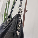 Campomaggi borsa GIULIANA  linea CEFALÙ  nera accessori argento