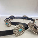 Alberto Luti cintura accessori borchie in metallo argento con turchese