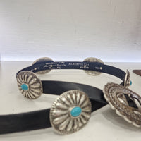 Alberto Luti cintura accessori borchie in metallo argento con turchese