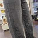 Pantalone jeans PREMIUM grigio scuro con strass