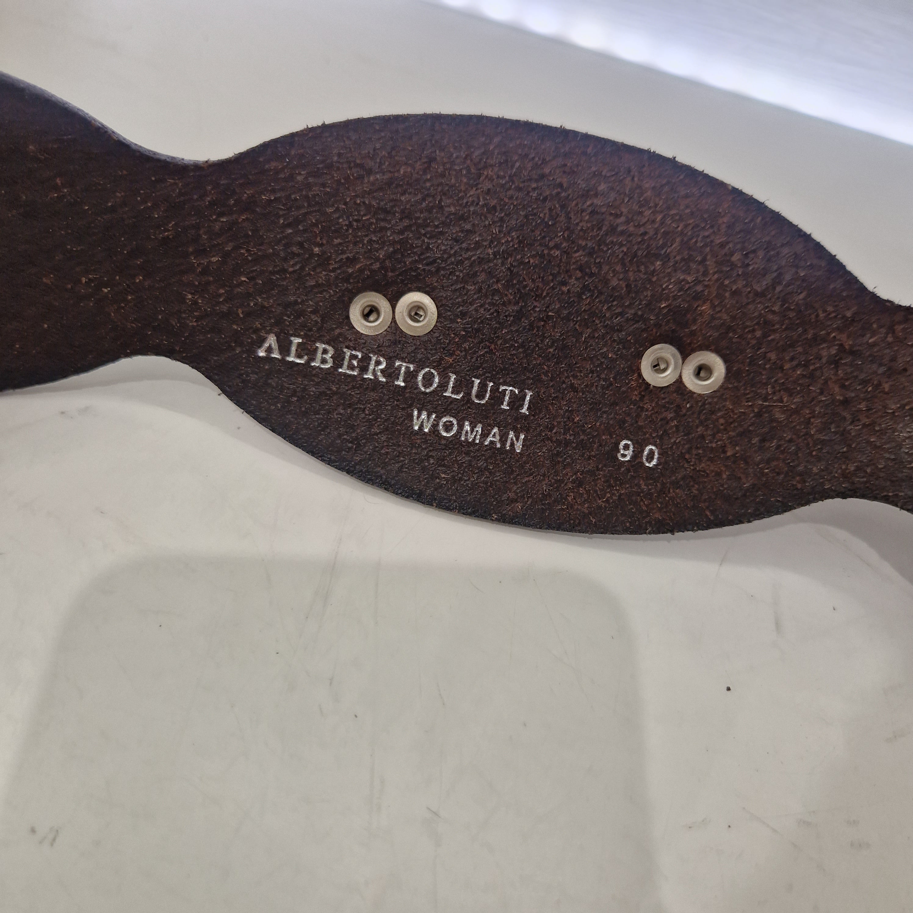 Alberto Luti cintura in pelle oro con fibbia argento con turchese