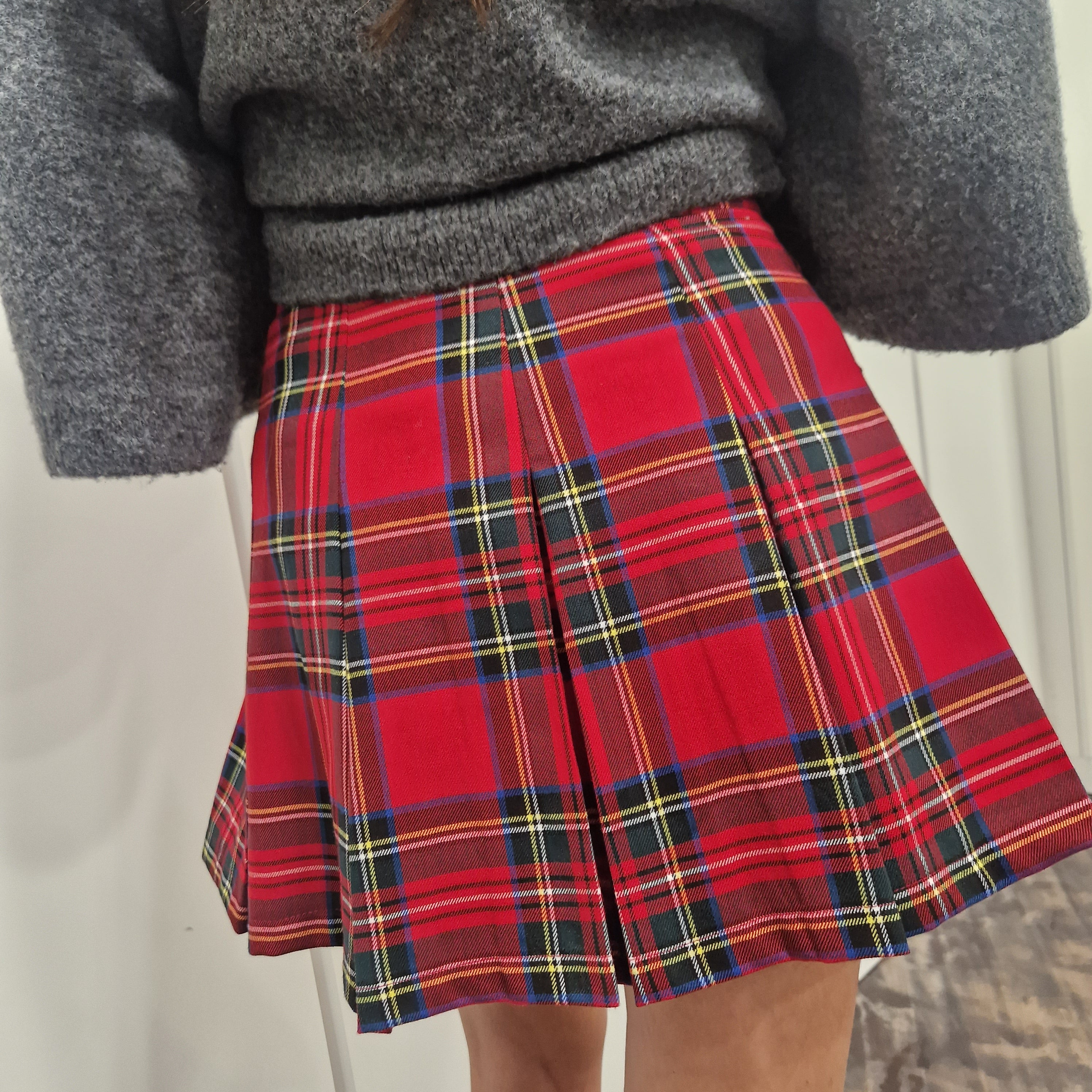 KIKISIX gonna SCOZZESE pieghe