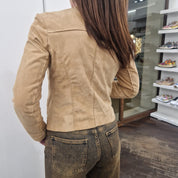 Giacca ADELINA in pelle scamosciata color sand