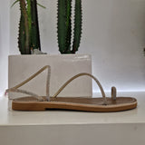 Le Salentine sandalo infradito STRASS PLATINO
