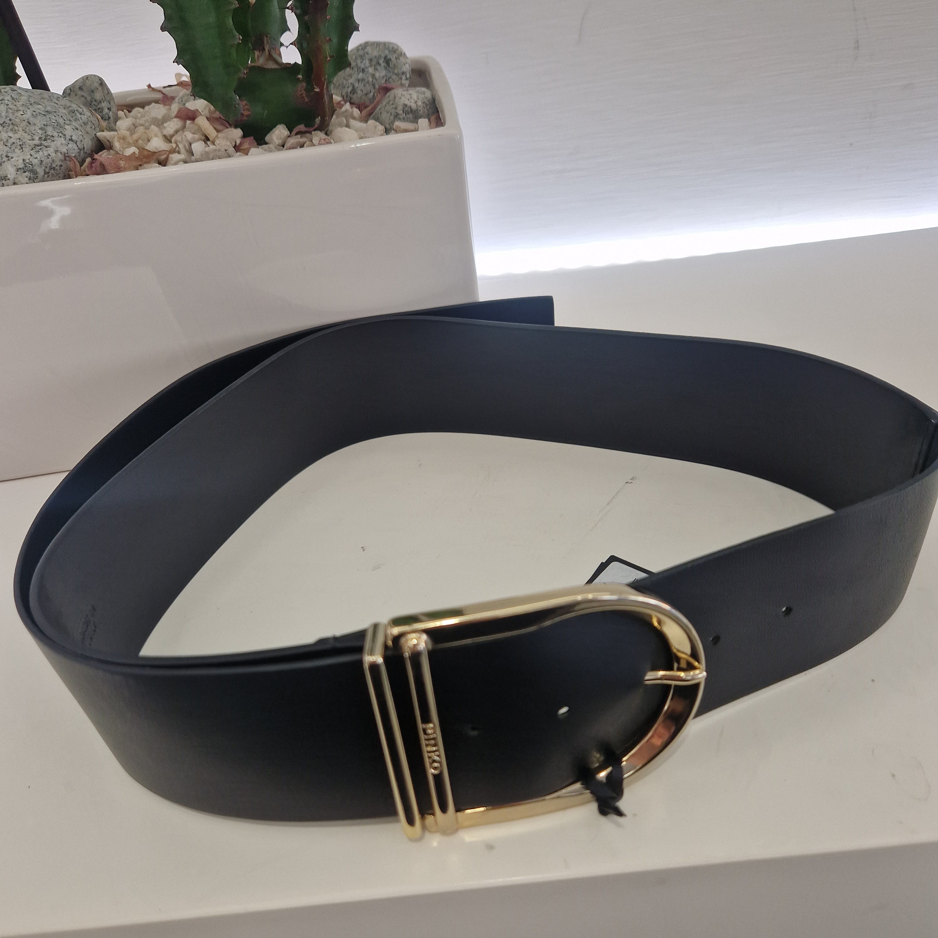 Pinko cintura alta 6 cm maxi fibbia oro