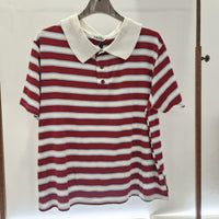 Kikisix T-shirt SUSANNA righe bordeaux