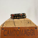 Campomaggi bracciale nero con corallo e  borchie oro