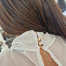 Kikisix camicia trasparente bianca collo alto