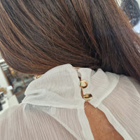 Kikisix camicia trasparente bianca collo alto