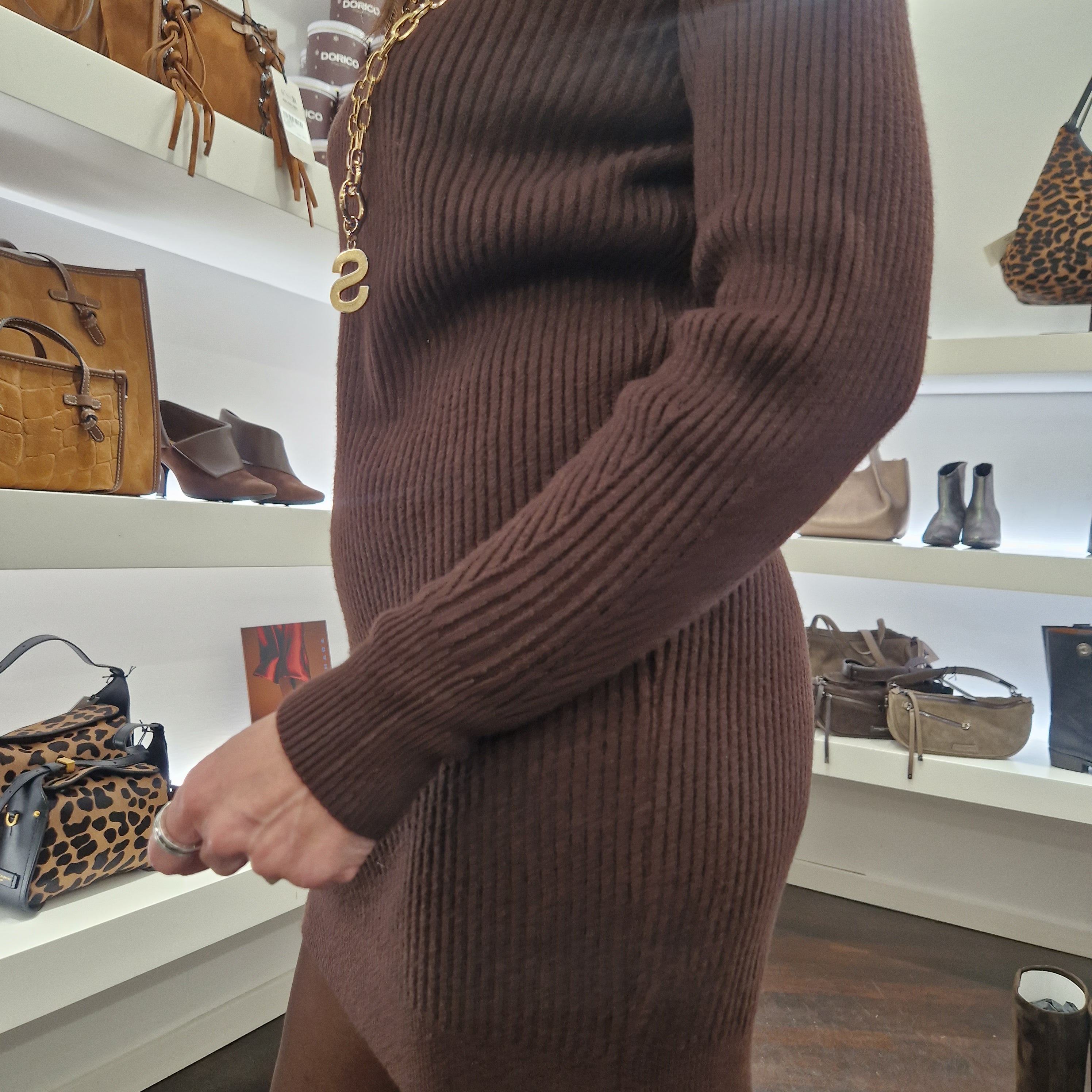 Kikisix abito in maglia VITTORIA manica raglan, moro e nero