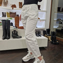KIKISIX pantalone CARROT bianco