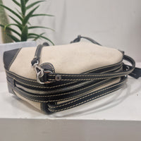 Gianni Chiarini borsa  linea ALIFA in tessuto panna e nera