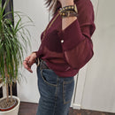 Kikisix camicia trasparente bordeaux collo alto