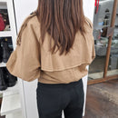 Giacca modello bomber over color nocciola