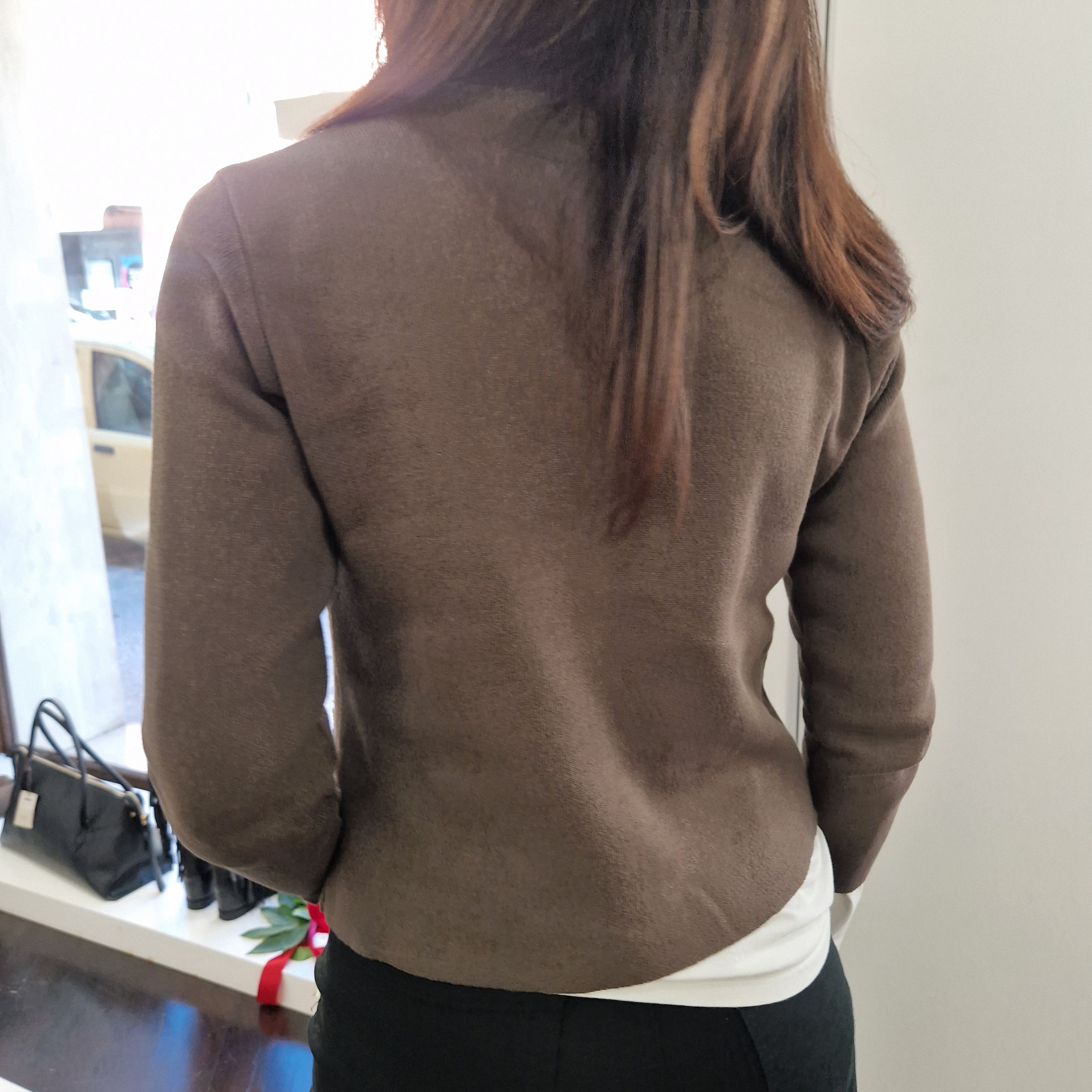 Cardigan giacca punto MILANO marrone