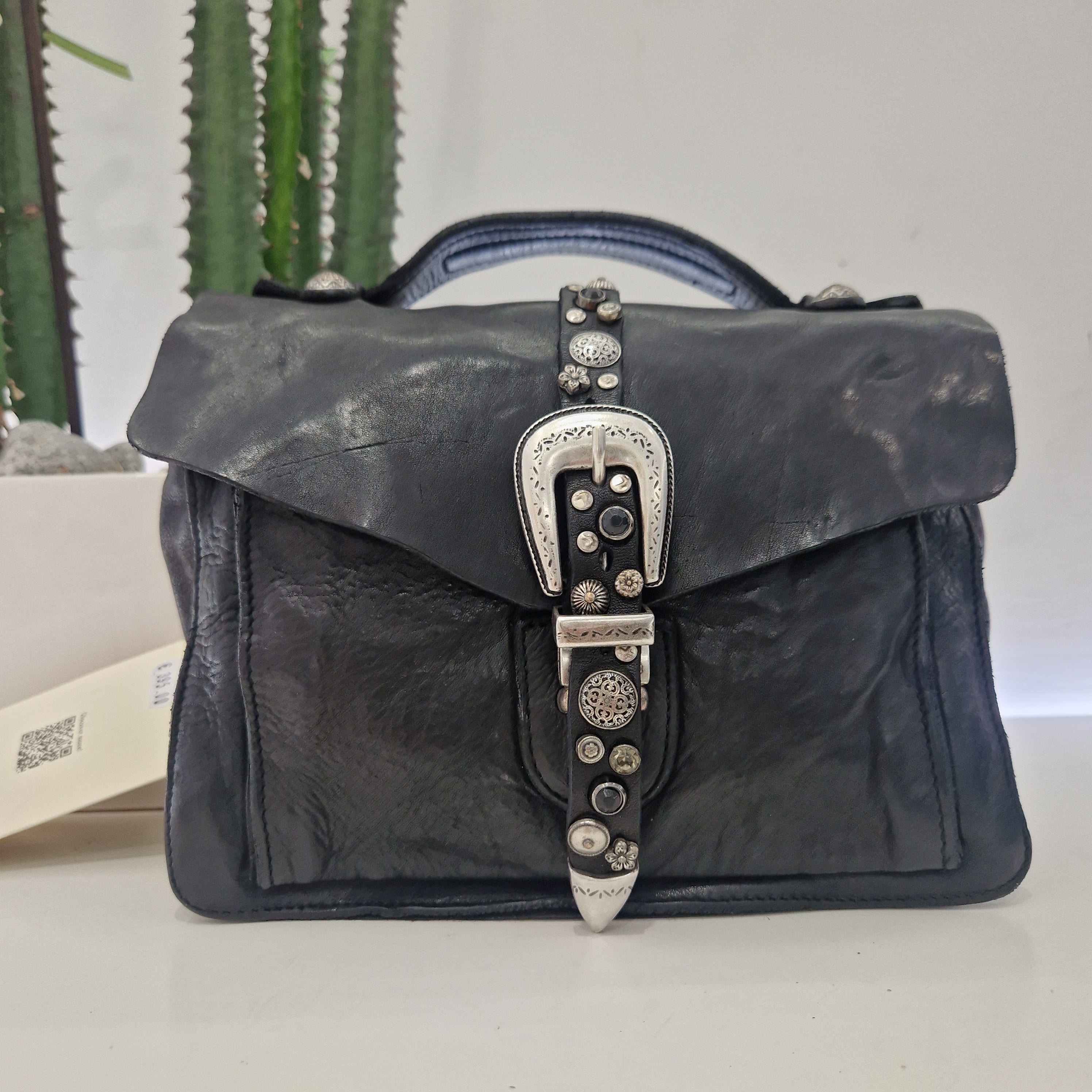 Campomaggi borsa PORZIA nera accessori argento