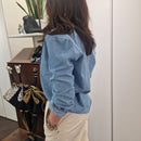 Kikisix camicia in jeans con rouches