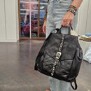 Campomaggi zaino BERTA linea CEFALÙ  nera accessori argento