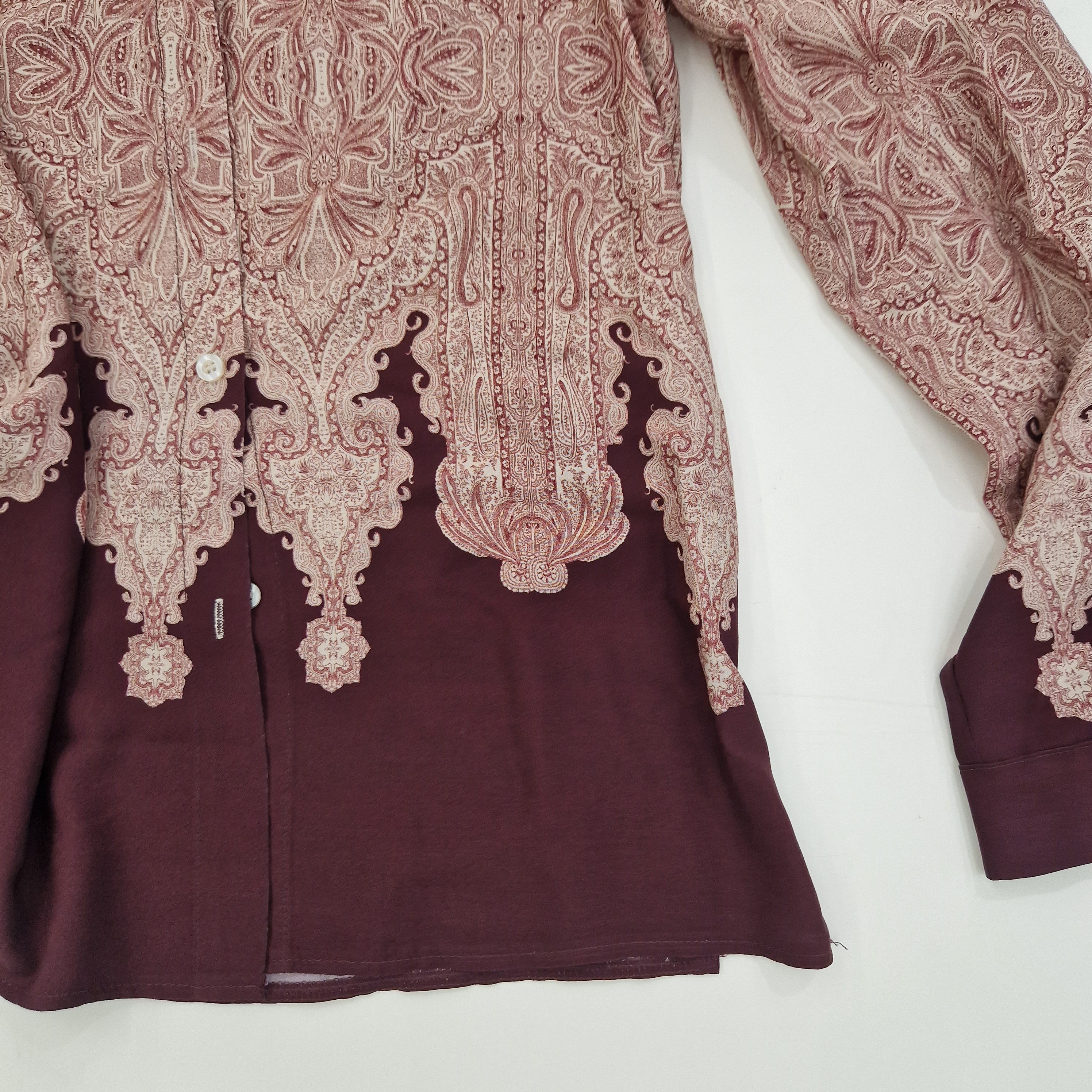 Kikisix camicia DAMASCO stampa panna e bordeaux
