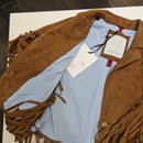 Giacca  BRENDA con frange in pelle scamosciata