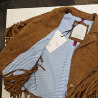 Giacca  BRENDA con frange in pelle scamosciata