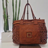 Campomaggi borsa linea PENELOPE intrecciata color cuoio