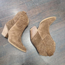 Stivaletto texano suede marrone con ricamo