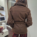 Kikisix giacca modello vestaglia con frange t.moro
