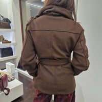 Kikisix giacca modello vestaglia con frange t.moro