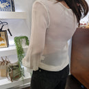 Camicia EMILY  polso  sfrangiato color panna